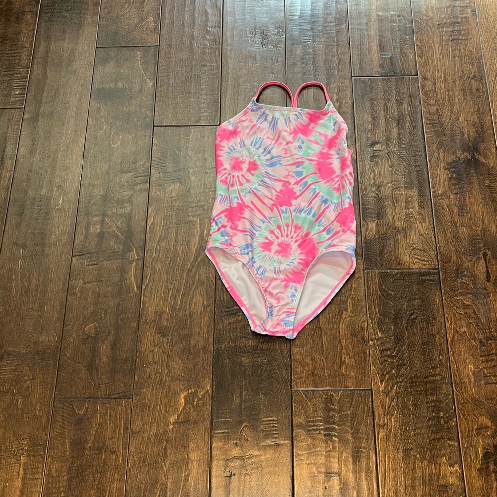 Kids Tie-Dye Swimsuit - Pink and Blue